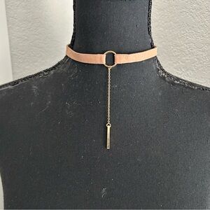 Suede and Gold Tone Choker